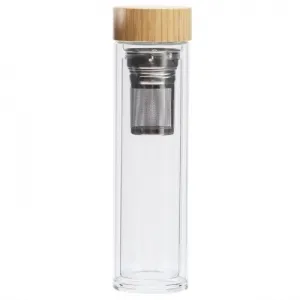 Promotional Glass and Bamboo Flask