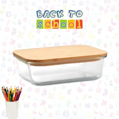 Glass Lunch Box with Bamboo Lid ELLUN-GLB