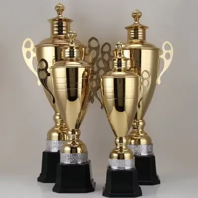 Premium Sports Metal Trophy With Black Base