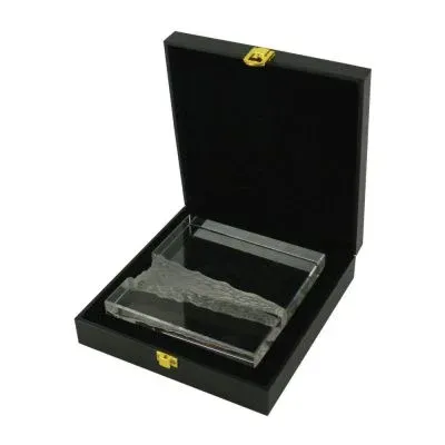 Square Shaped Crystal Awards in Fiber Hardboard Box