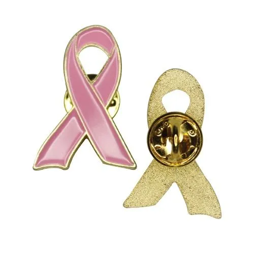 Breast Cancer Awareness Pink Ribbon Badge