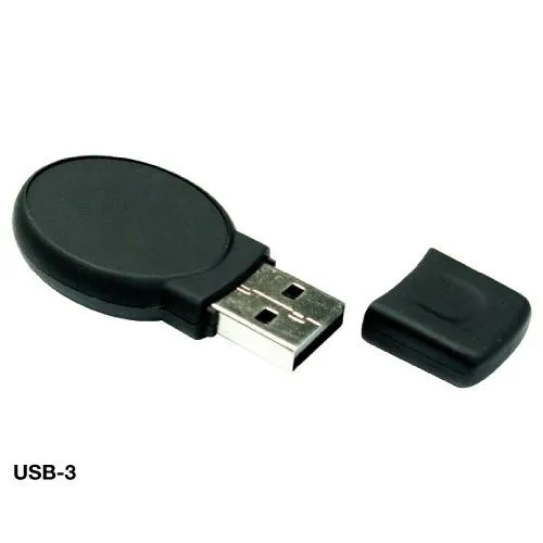 USB Flash Drives Oval Shape 4GB - Black color