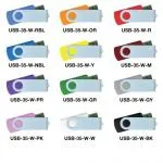 USB FLASH DRIVES WITH WHITE SWIVEL 32GB-16GB-8GB-4GB