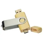 Bamboo OTG Type C with Silver Metal Swivel USB 32GB