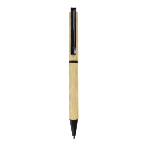 Cepheus Twist Action Bamboo Ball Pen with Black color Metal Clip 