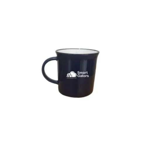 Enamel Shaped Mug with Black Rim 