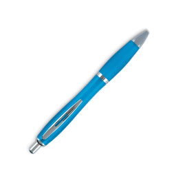 Satin Body Push Button Light Blue Ball Pen 