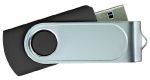 USB Flash Drives Swivel with 1 Side Epoxy Logo - Black 8GB