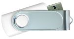 USB Flash Drives Swivel with 1 Side Epoxy Logo - White 16GB